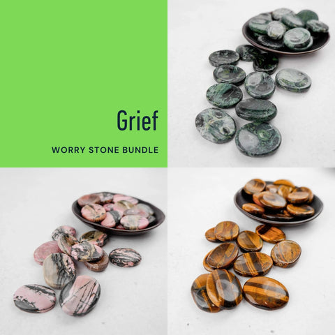 Gentle Support – Grief Worry Stone Bundle 💜🌿