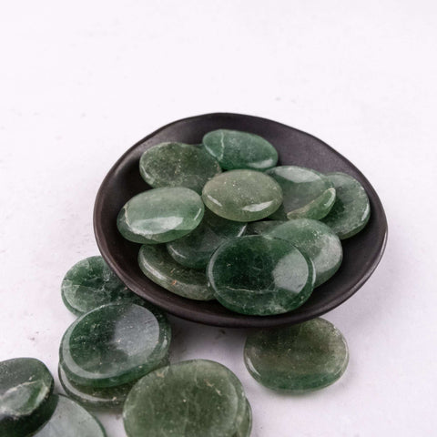 Green Strawberry Quartz Worry Stone