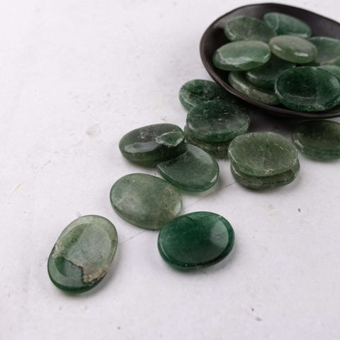 Green Strawberry Quartz Worry Stone