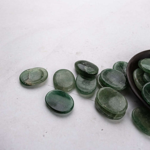 Green Strawberry Quartz Worry Stone