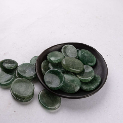 Green Strawberry Quartz Worry Stone