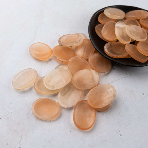 Orange Selenite Worry Stone