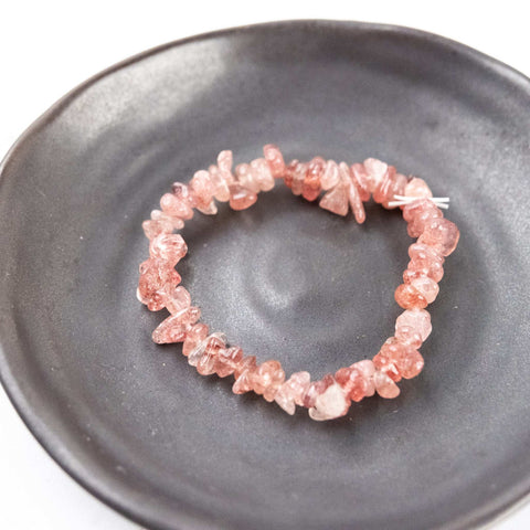 Strawberry Quartz Chip Bracelet