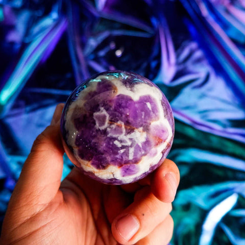 Chevron Amethyst Sphere