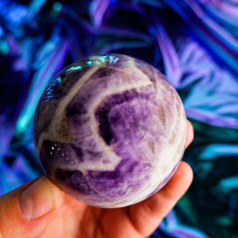 Chevron Amethyst Sphere