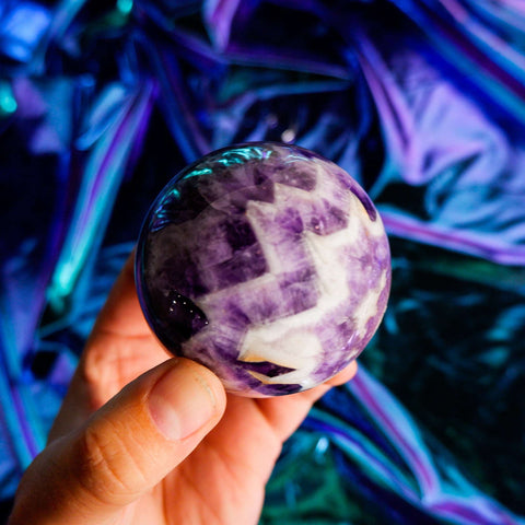 Chevron Amethyst Sphere