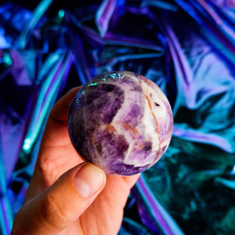 Chevron Amethyst Sphere