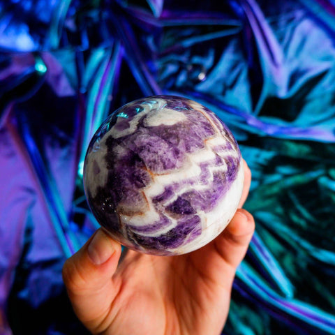 Chevron Amethyst Sphere