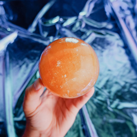 Honey Calcite Sphere