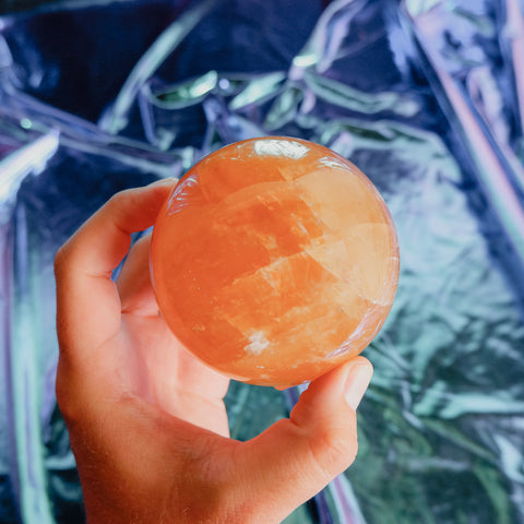 Honey Calcite Sphere