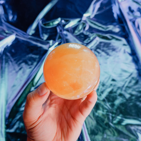 Honey Calcite Sphere