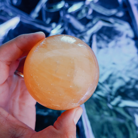 Honey Calcite Sphere