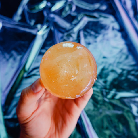 Honey Calcite Sphere