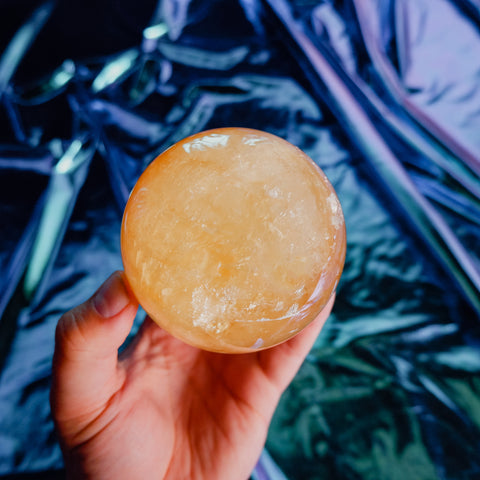 Honey Calcite Sphere