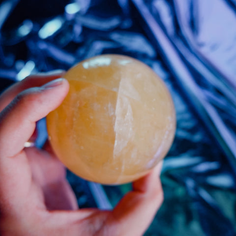 Honey Calcite Sphere