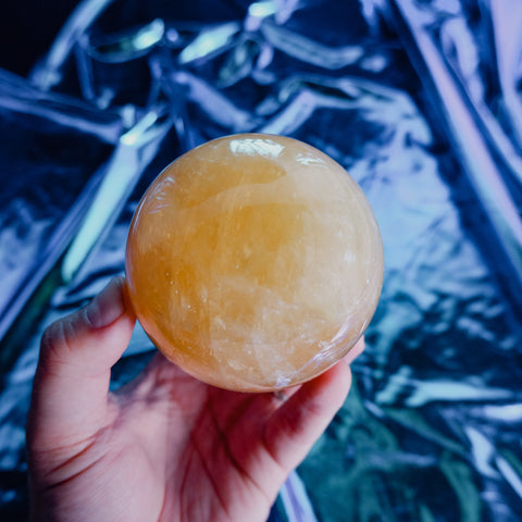 Honey Calcite Sphere