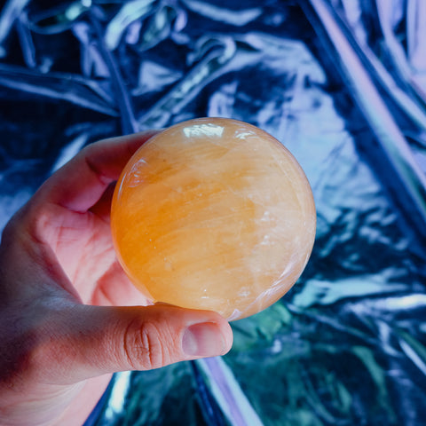 Honey Calcite Sphere