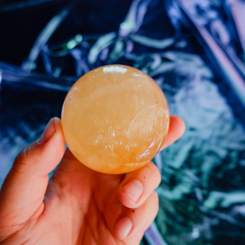 Honey Calcite Sphere