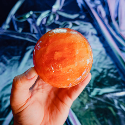 Honey Calcite Sphere