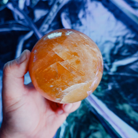 Honey Calcite Sphere