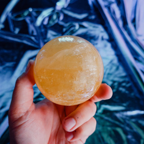 Honey Calcite Sphere