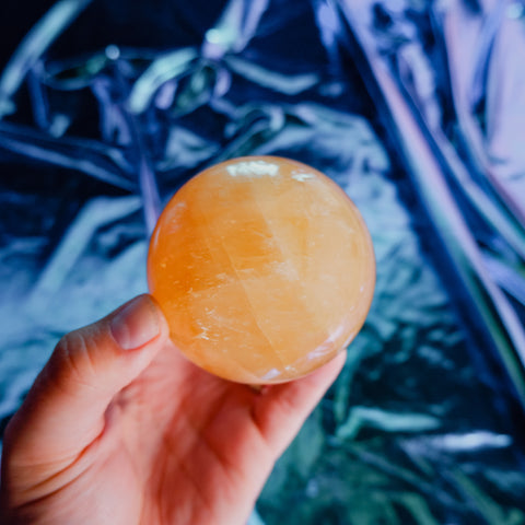 Honey Calcite Sphere