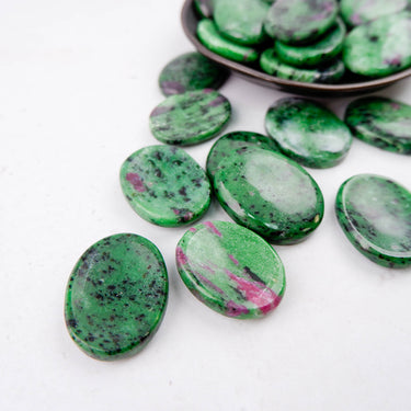 Ruby in Zoisite Worry Stone - Crystal & Stone