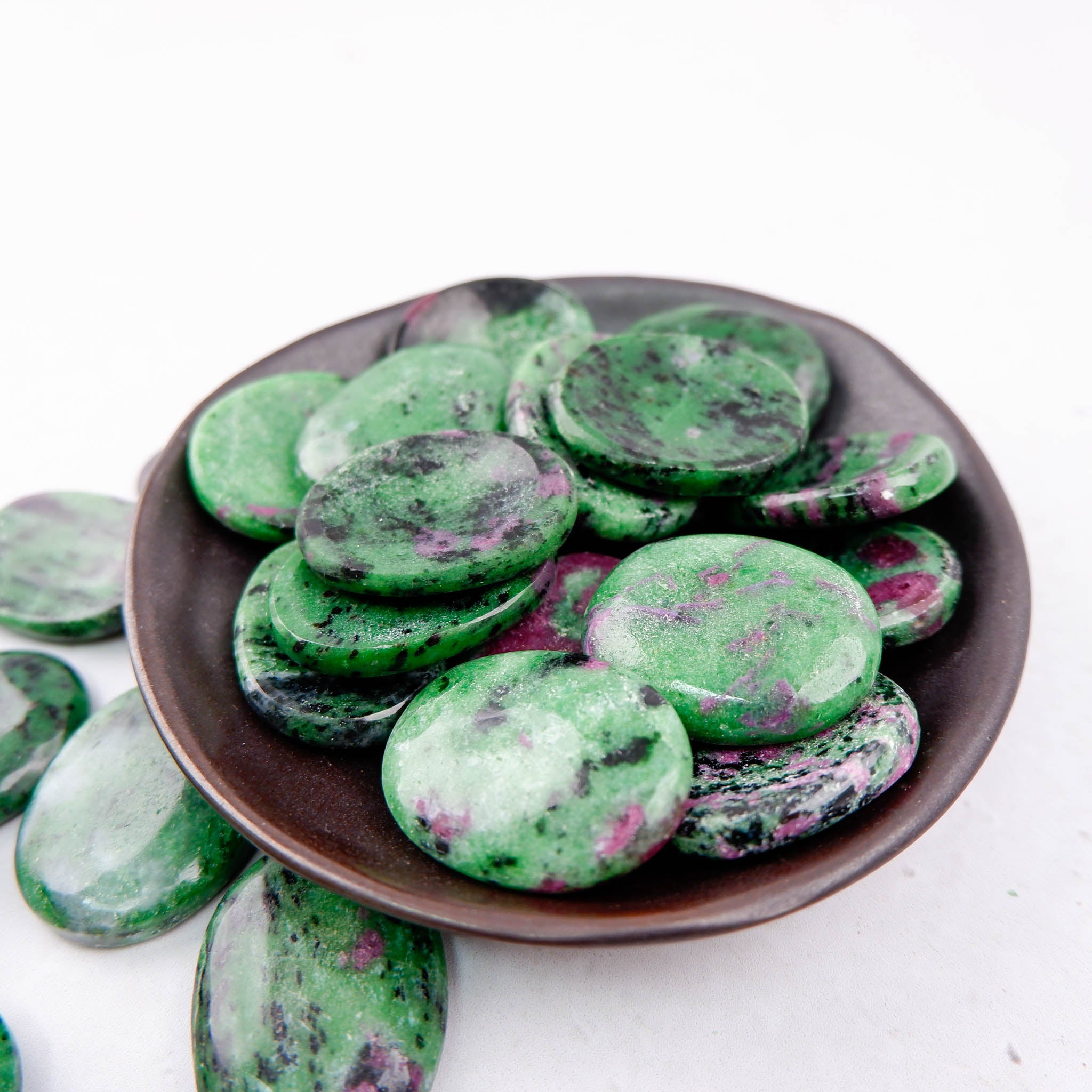 Ruby in Zoisite Worry Stone - Crystal & Stone