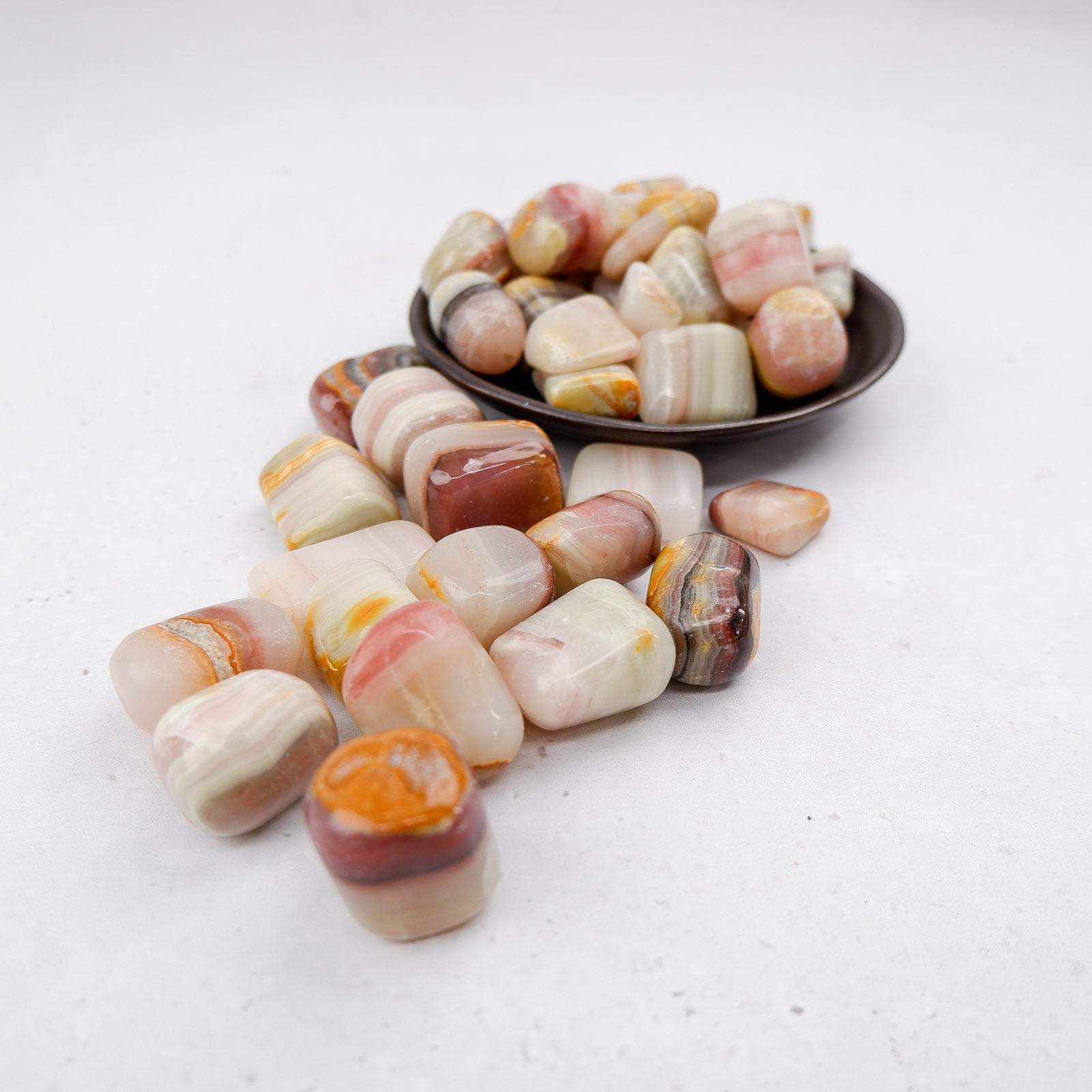 Pink Banded Calcite Tumble - Crystal & Stone