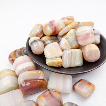 Pink Banded Calcite Tumble - Crystal & Stone