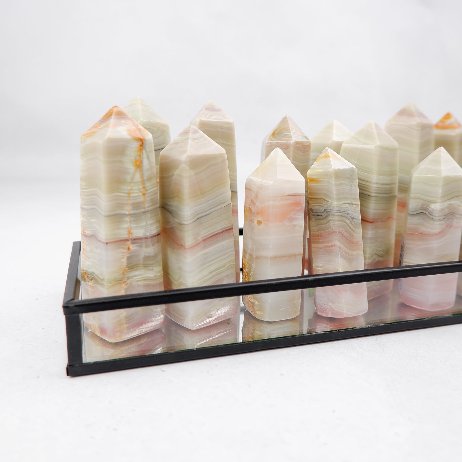 Pink Banded Calcite Pillar - Crystal & Stone