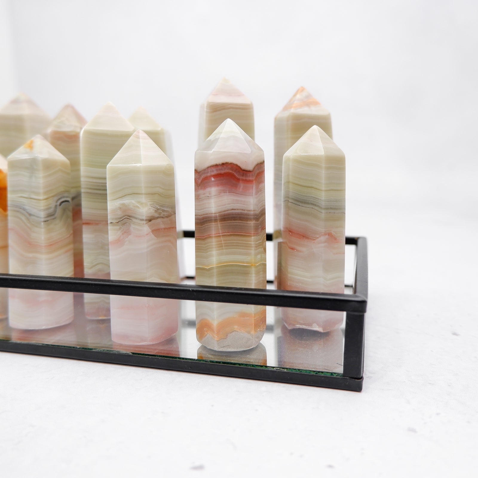 Pink Banded Calcite Pillar - Crystal & Stone
