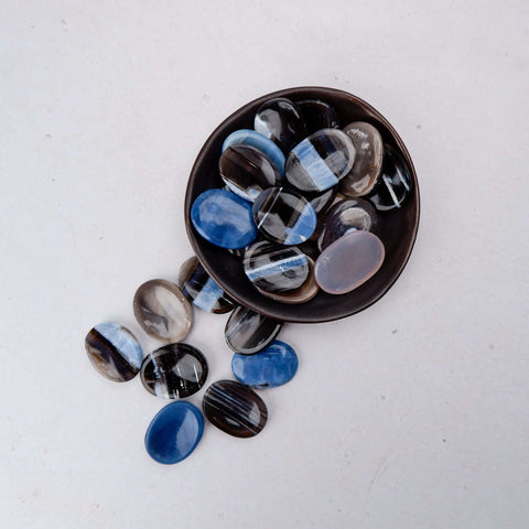 Blue & Black Onyx Worry Stone