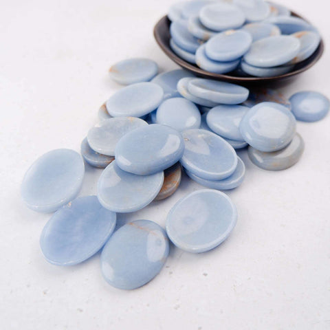 Angelite Worry Stone - Crystal & Stone