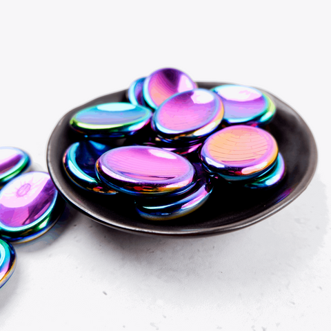 Aura Hematite Worry Stone (Plated Colour)