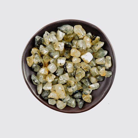 Epidote in Prehnite Chips