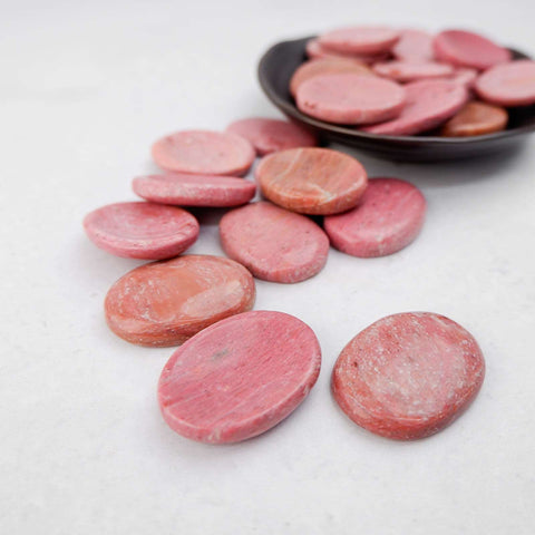 Pink Petrified Wood Worry Stone - Crystal & Stone