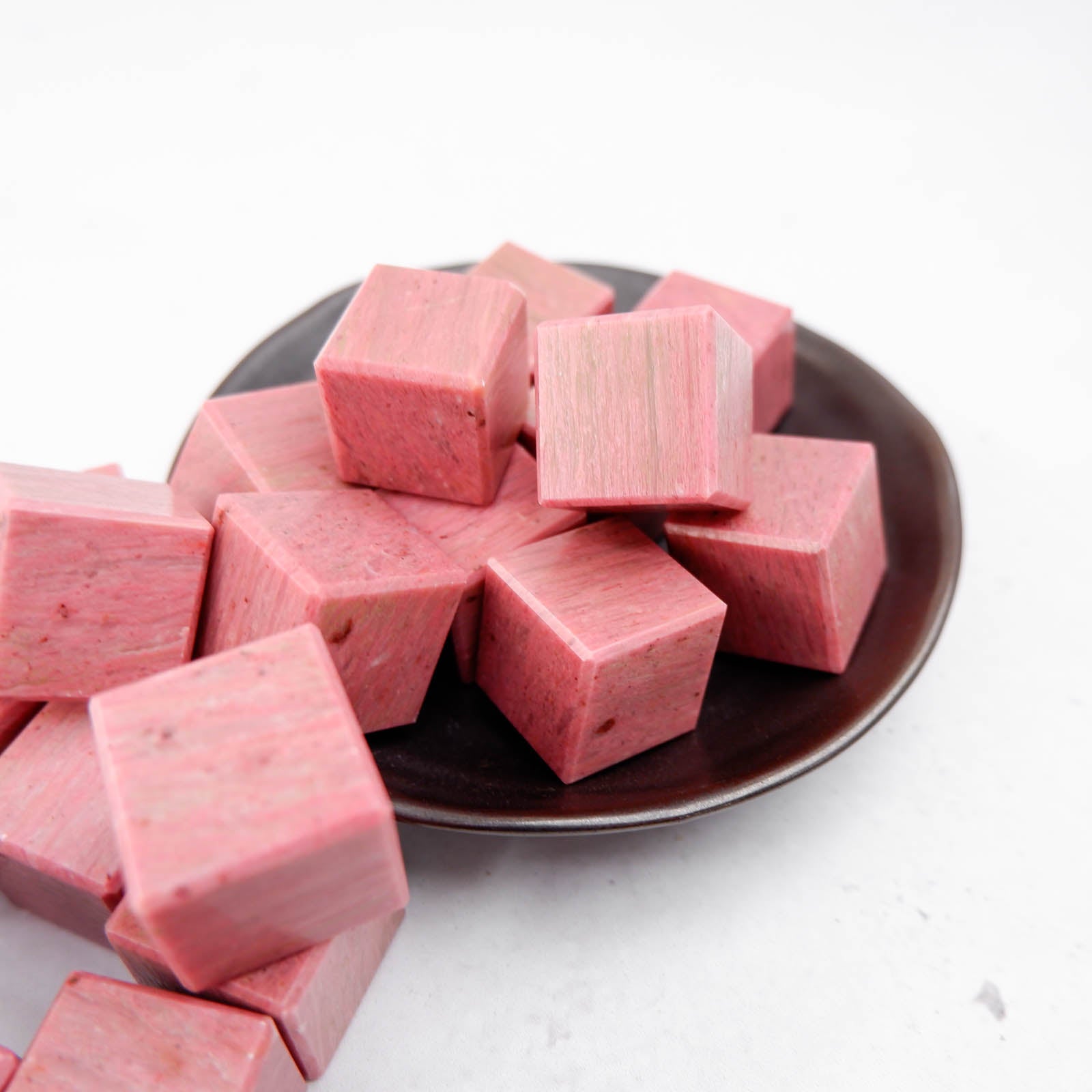 Pink Petrified Wood Cube - Crystal & Stone