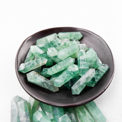 Green Fluorite Gridding Double Point