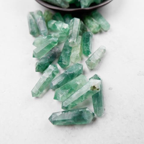 Green Fluorite Gridding Double Point