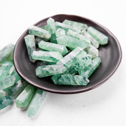 Green Fluorite Gridding Double Point