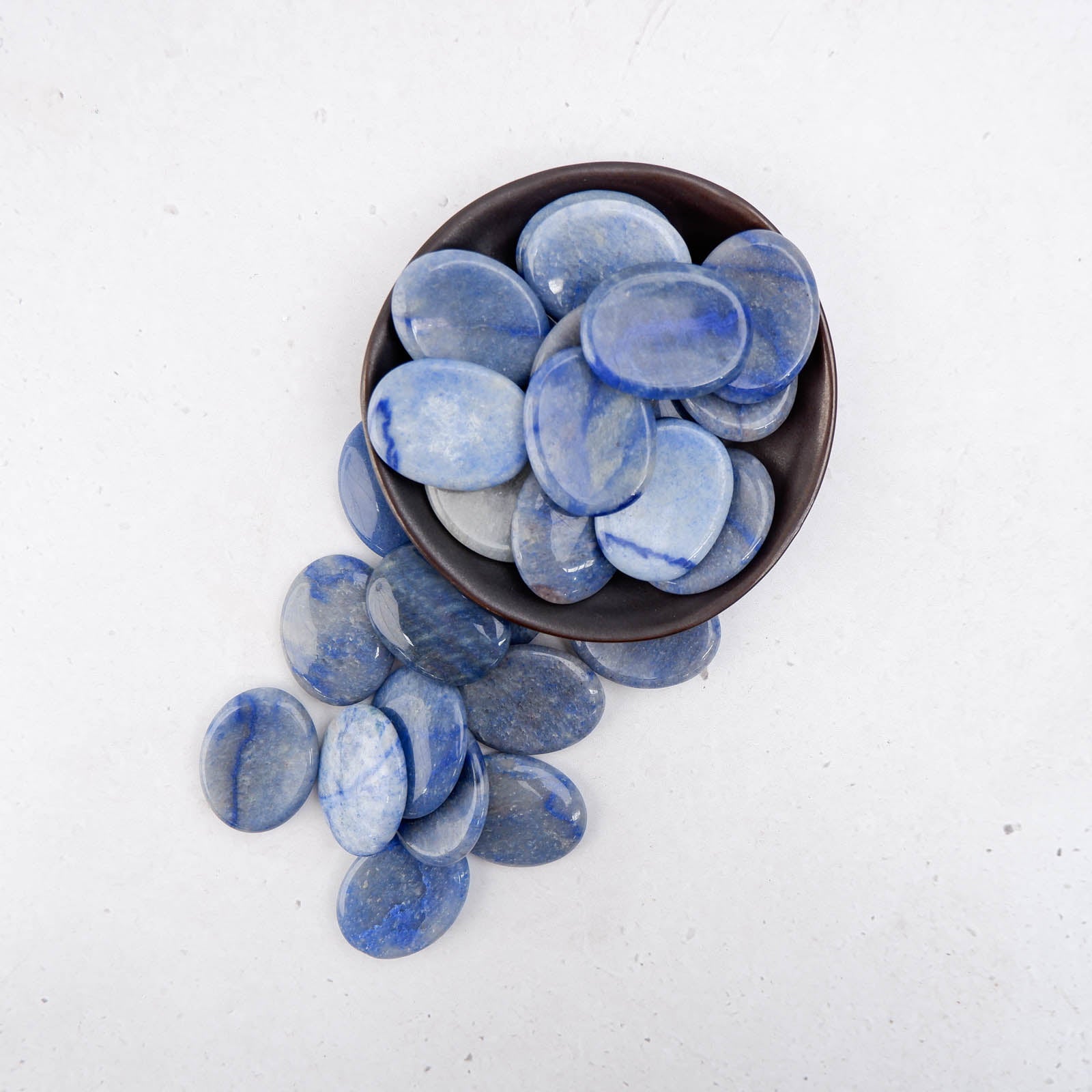 Blue Quartz Worry Stone - Crystal & Stone