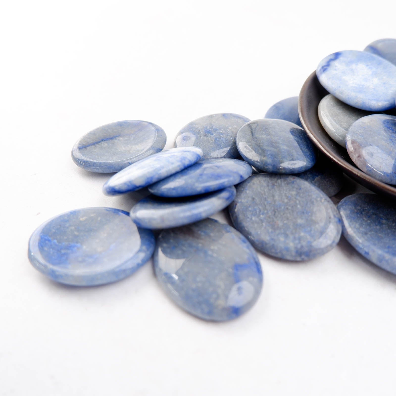 Blue Quartz Worry Stone - Crystal & Stone