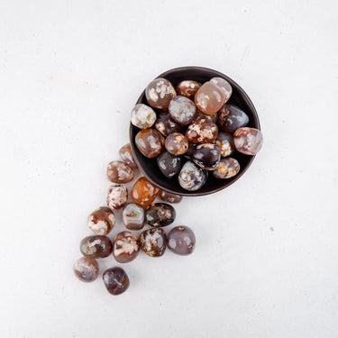 Black Flower Flower Agate Tumble - Crystal & Stone