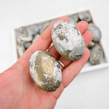 Pyrite Palm Stone - Crystal & Stone