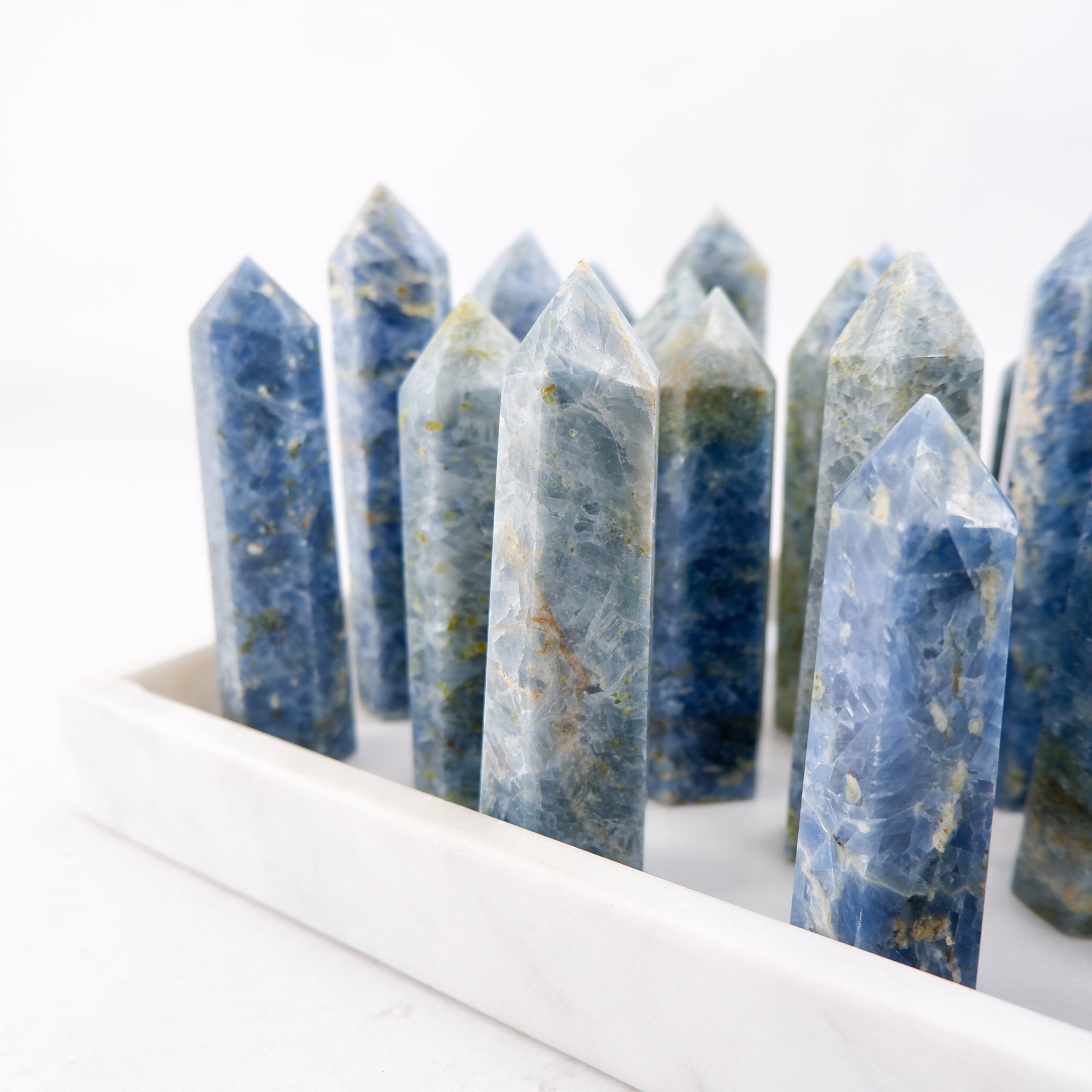 Dark Blue Calcite Point - Crystal & Stone