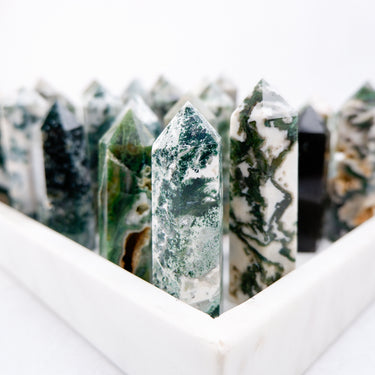 Moss Agate Point - Crystal & Stone