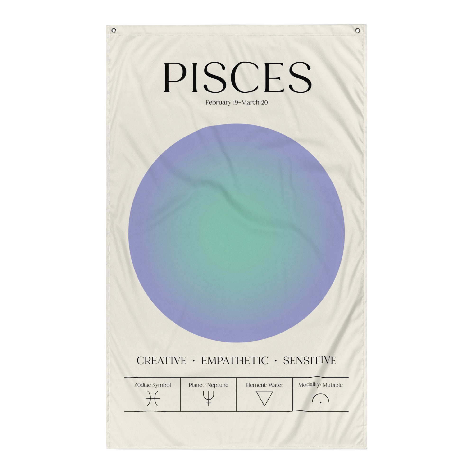 Pisces Zodiac Fabric Print