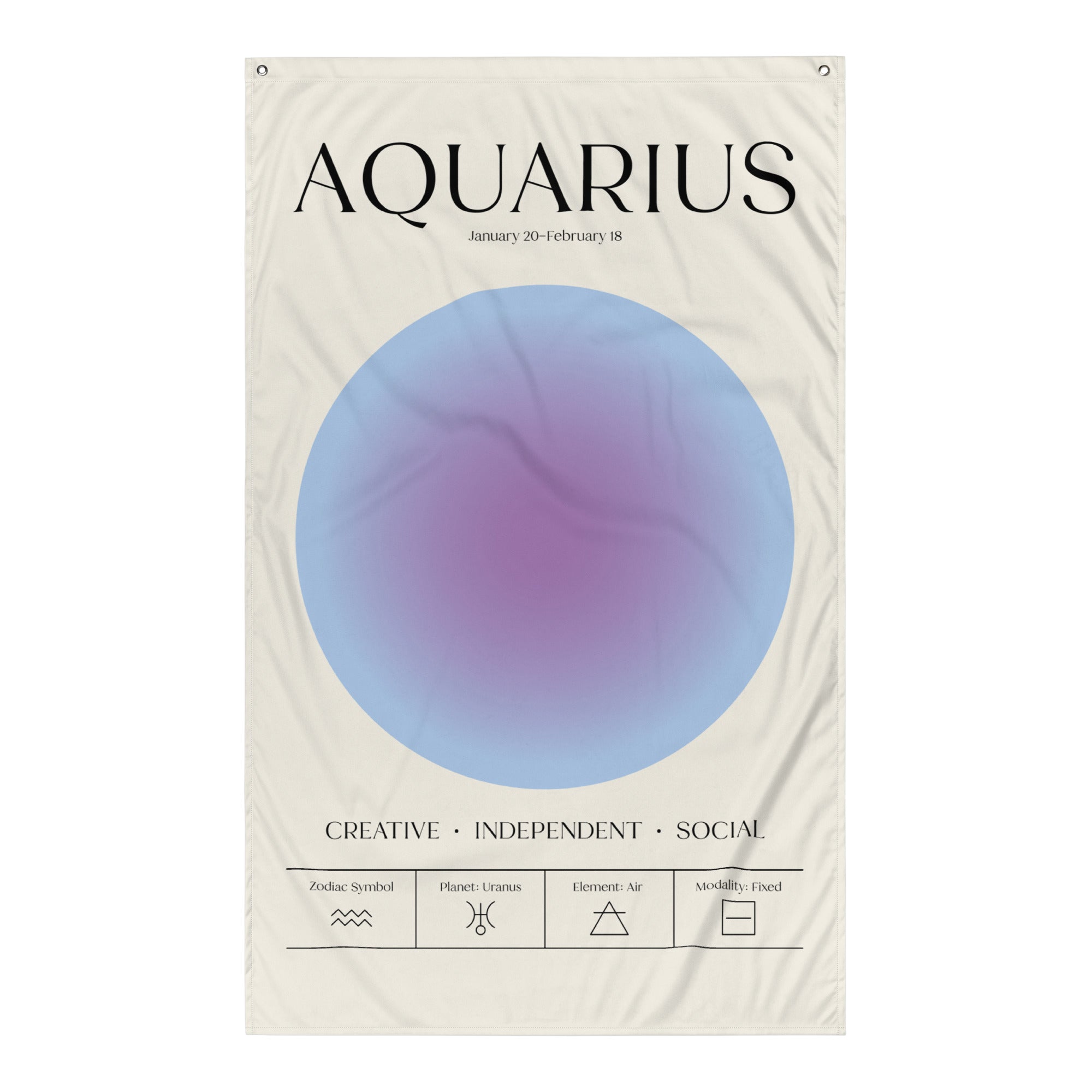 Aquarius Zodiac Fabric Print