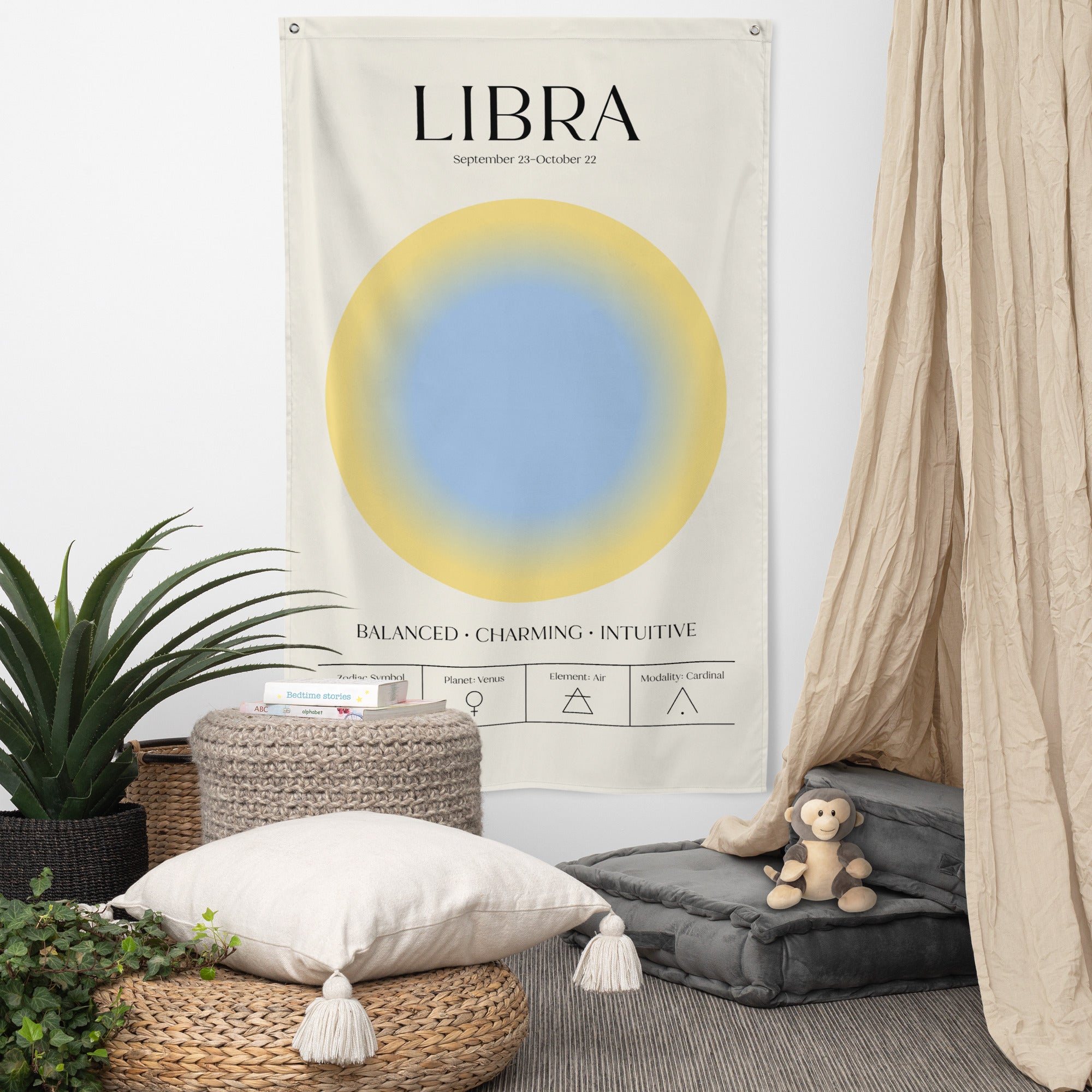 Libra Zodiac Fabric Print